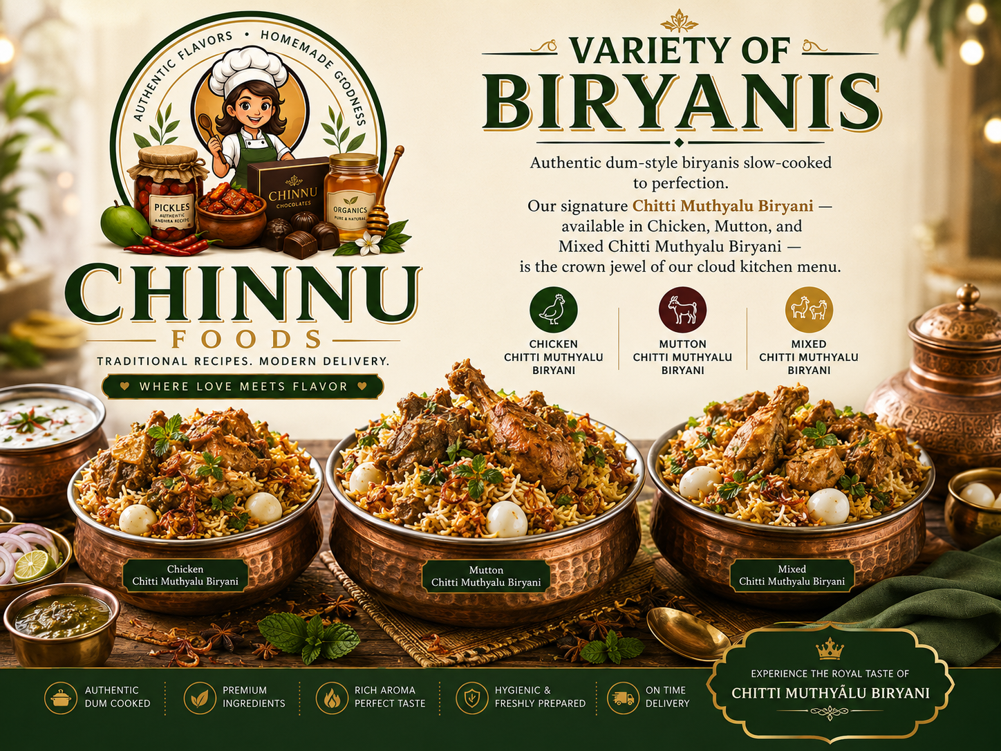 Variety of Biryanis